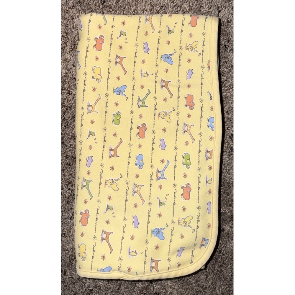 Vintage Carter's John Lennon Baby Receiving Blanket Yellow White Reversible 1999
